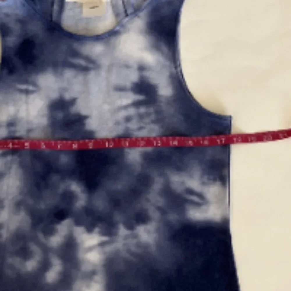 Womens Medium Beach Pool Cover Up Blue Tie Dye Hoodie Hooded Pullover - Picture 8 of 12